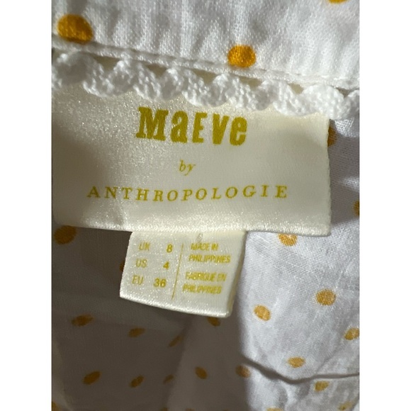Maeve White Blouse with Yellow Polka Dots - Picture 2 of 4